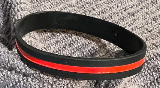Thin red line Silicon wristband